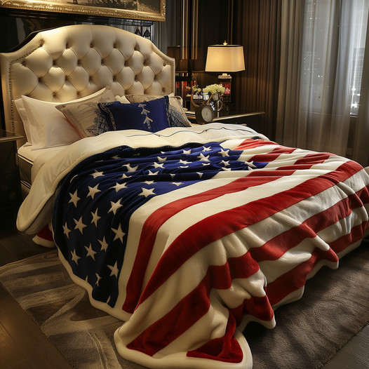 Patriotic US Flag Blanket Promo