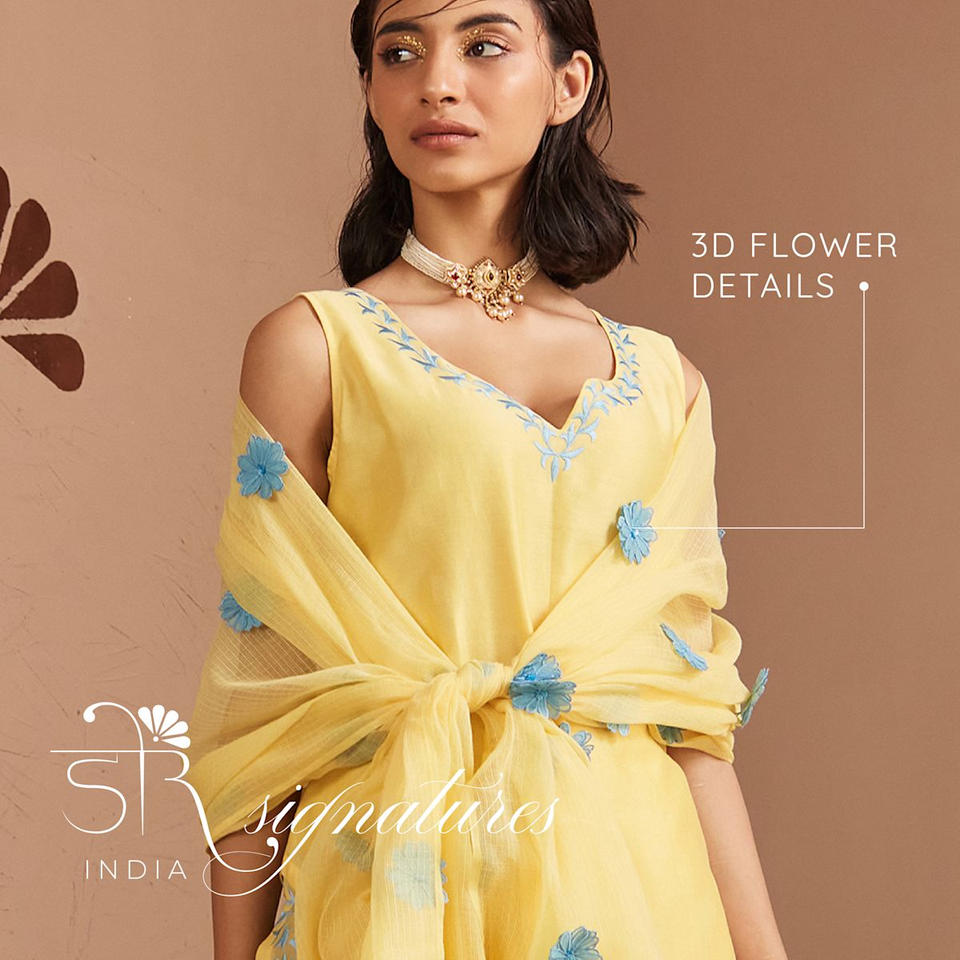 Kurta Sets with 3D Flower Details Promo