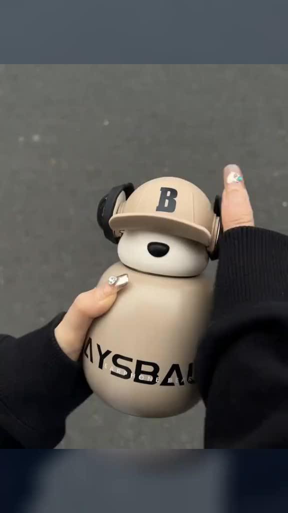 Cute Headphone Bear Thermos Promo