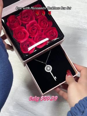 Valentine's Day Moissanite Key Necklace