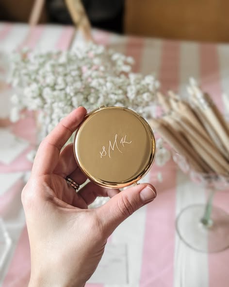 Engraved Compact Mirror Bridal Promo