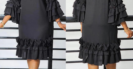 Casual Ruffle Hem Mini Dress Promo