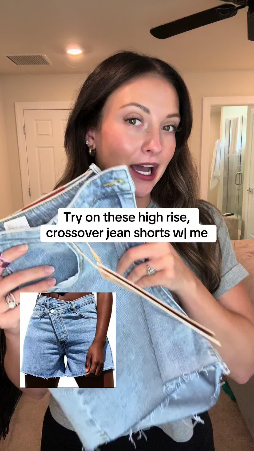 High Rise Crossover Jean Shorts Promo