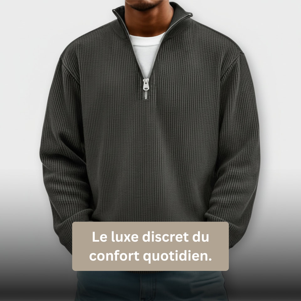 Year-End Sale Half-Zip Sweater Promo