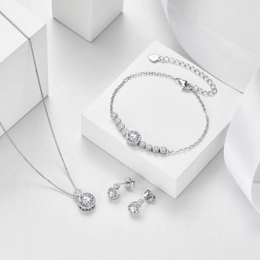 White-Crystal Jewelry Set Gift Promo