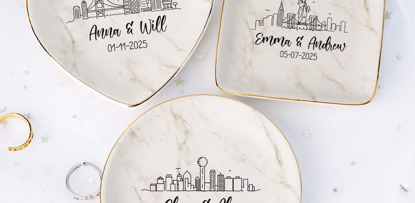 Personalized Marble Ring Dish Gift