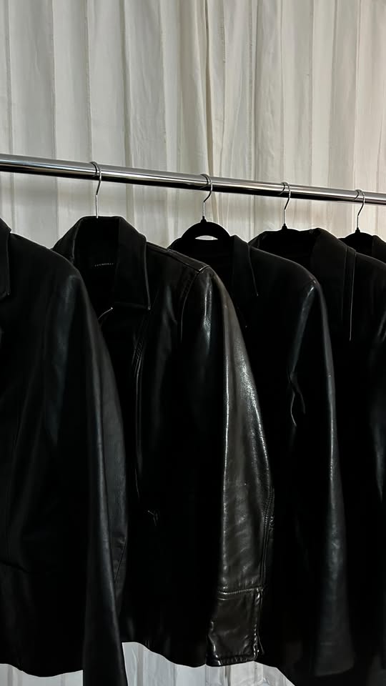 90s Leather Jacket Fashion Promo