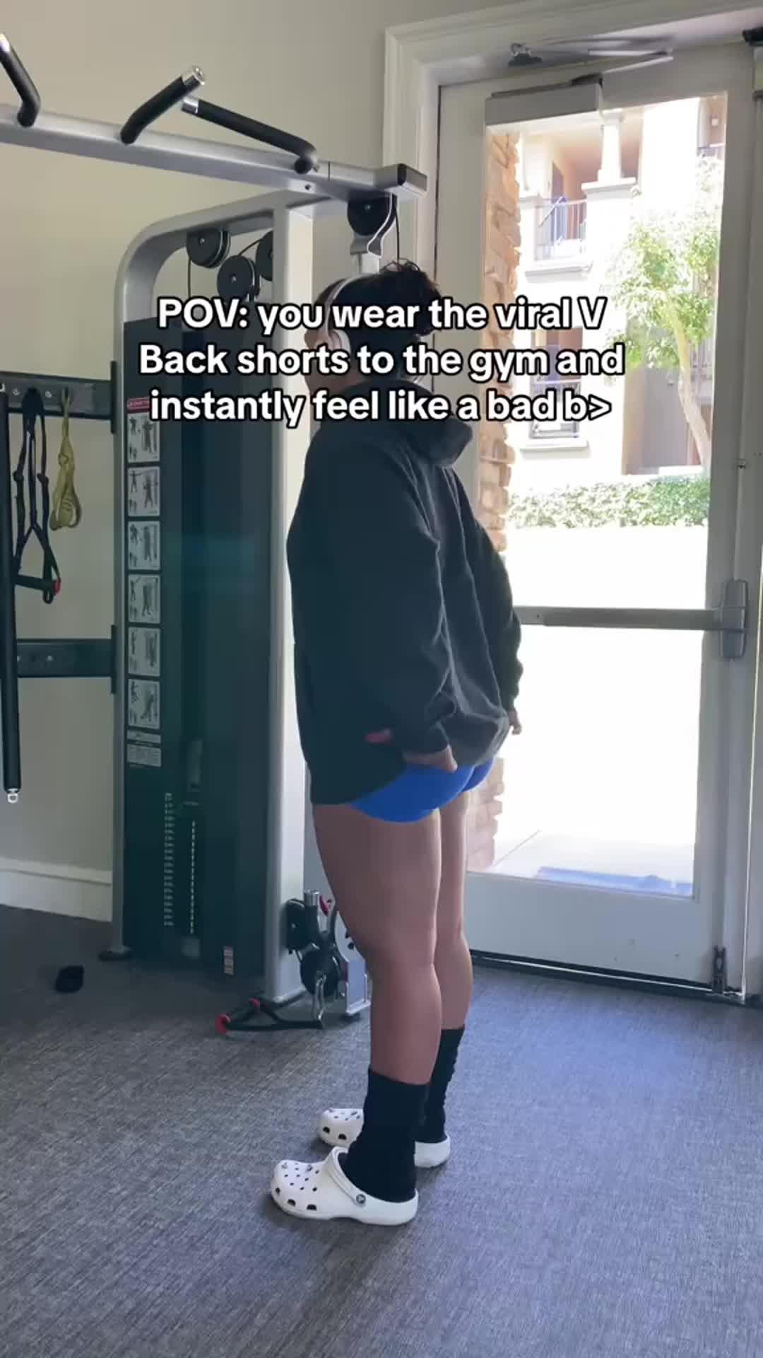 Viral V Back Gym Shorts Promo