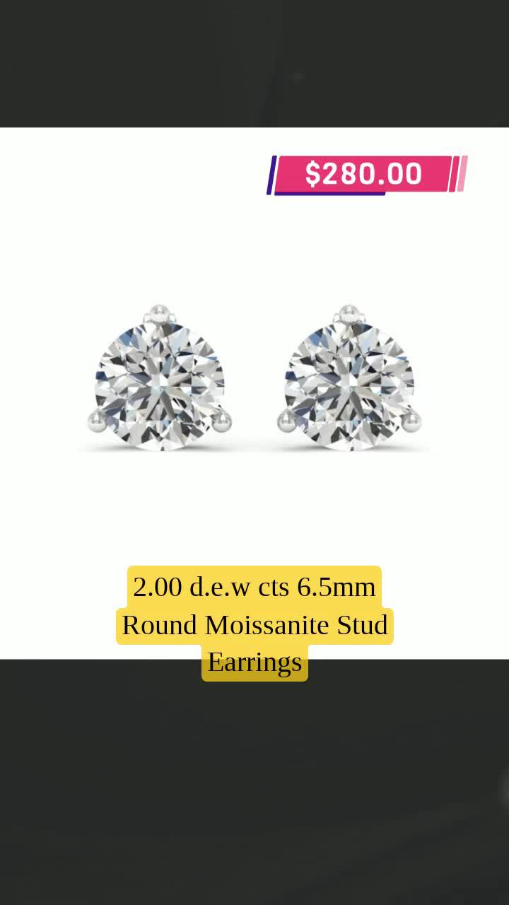Round Moissanite Stud Earrings Promo