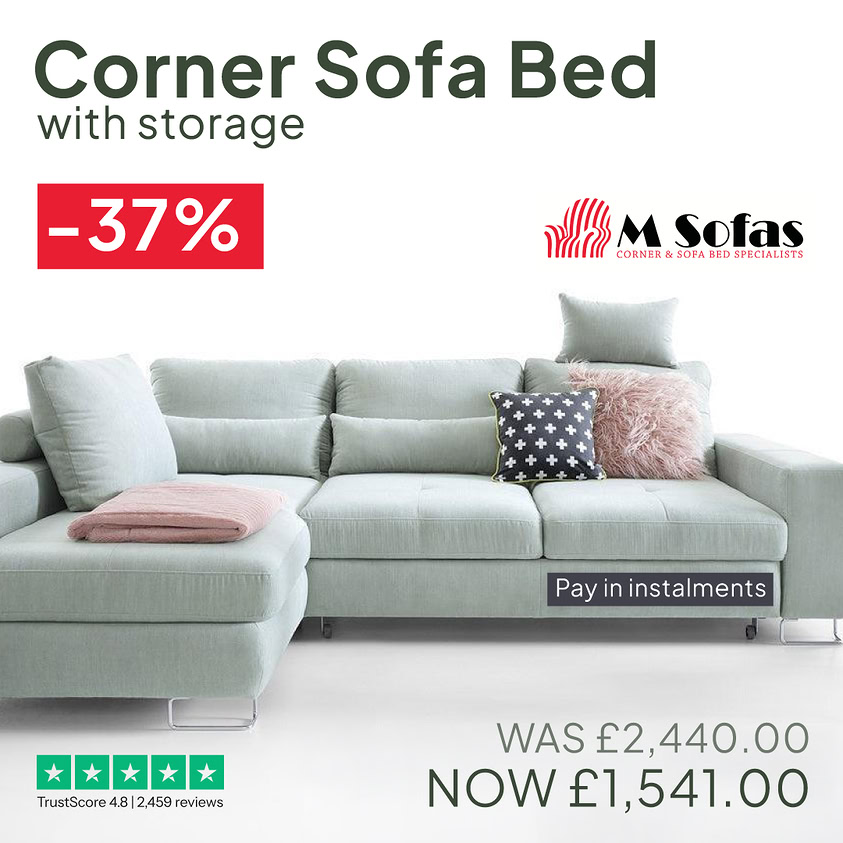 Corner Sofa Bed with Storage Promo