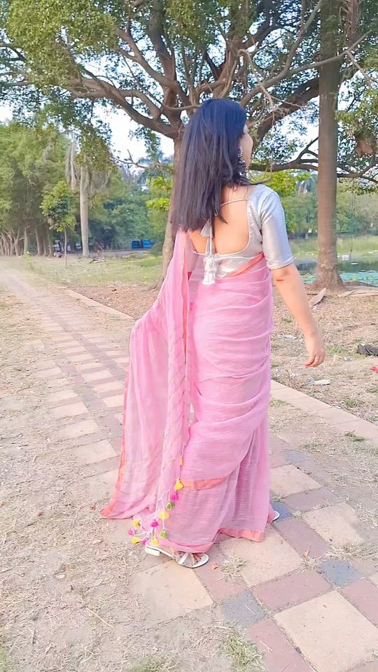 Pink Linen-Cotton Saree Promo
