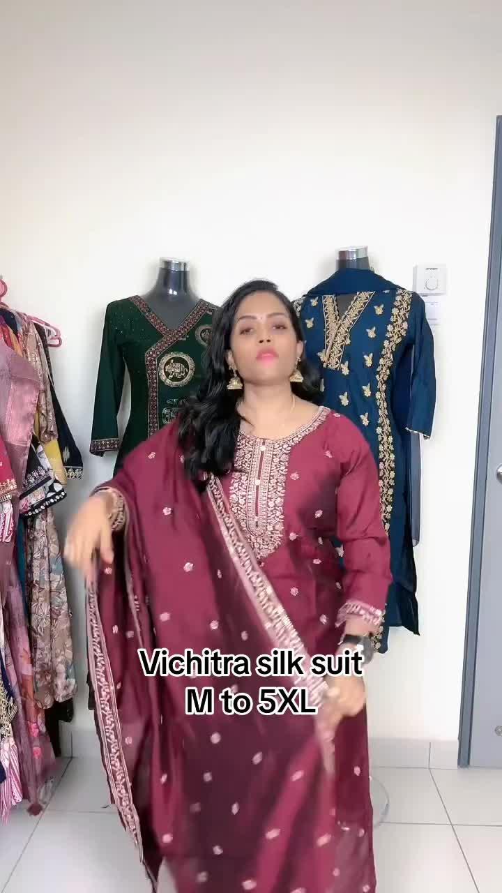 Vichitra Silk Suit Stock Clearance