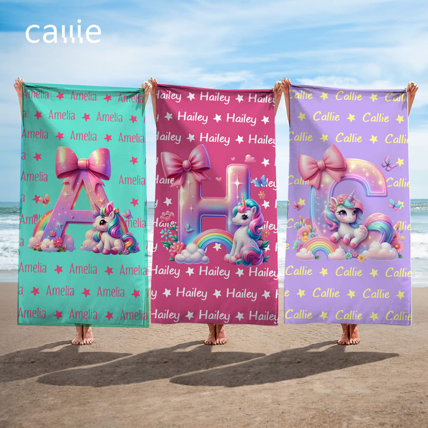Personalized Unicorn Beach Towel Gift