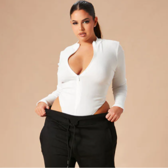 Elegant Zip-Up Bodysuit™