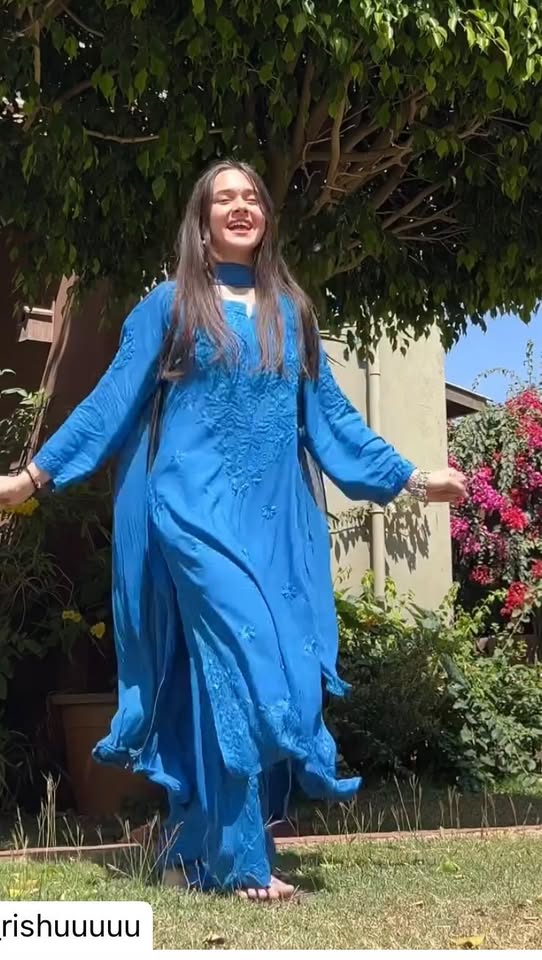 Zeenat Blue Rayon Fashion Promo