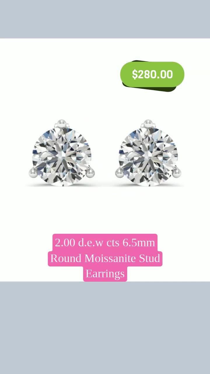 Round Moissanite Stud Earrings Promo