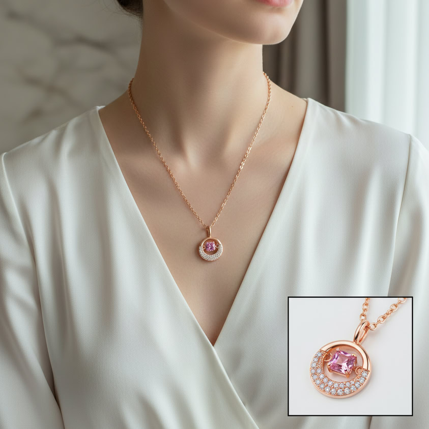 Elegant Pink Stone Necklace Promo