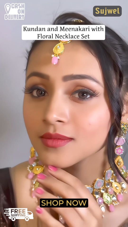 Kundan Necklace Set Jewelry Promo