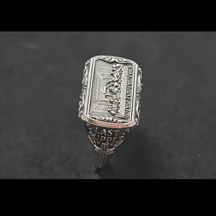 Jesus Christ Last Supper Signet Ring Promo