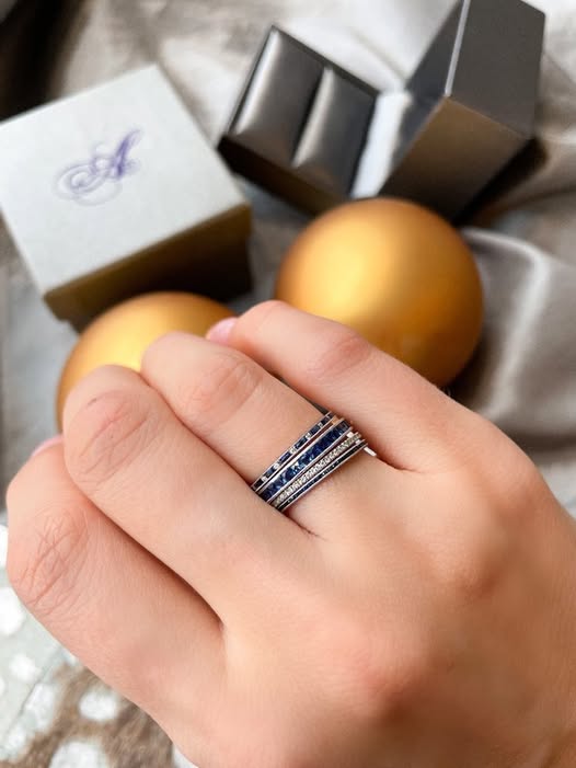 Diamond and Sapphire Band Stack Promo