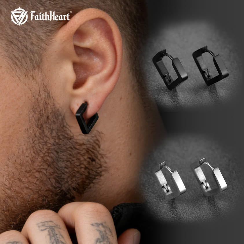 Square Huggie Hoop Earrings Special Offer