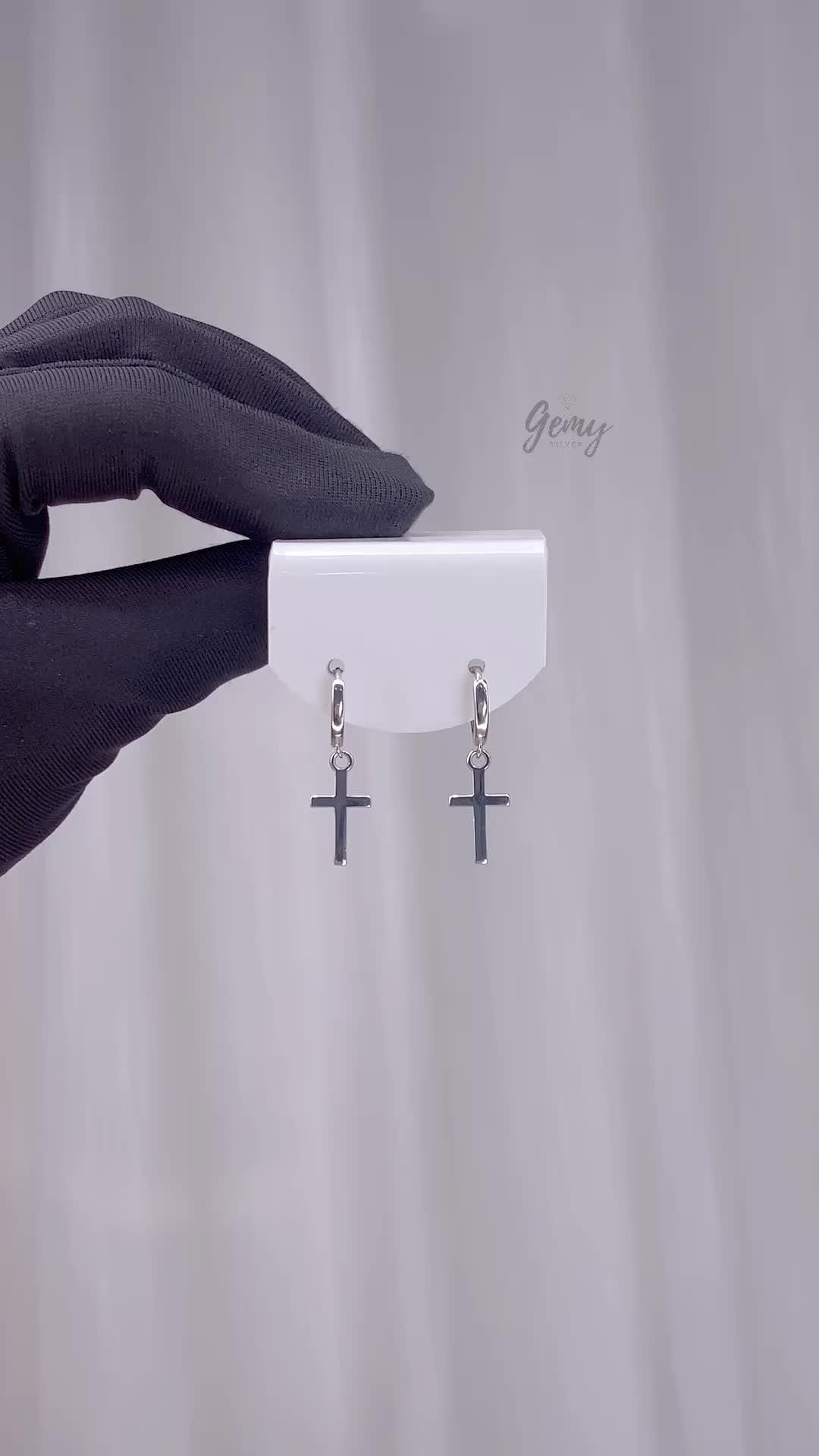 Gemy Silver Cross Earrings Promo