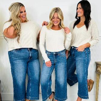 Places To Be Wide Leg Cropped Jeans