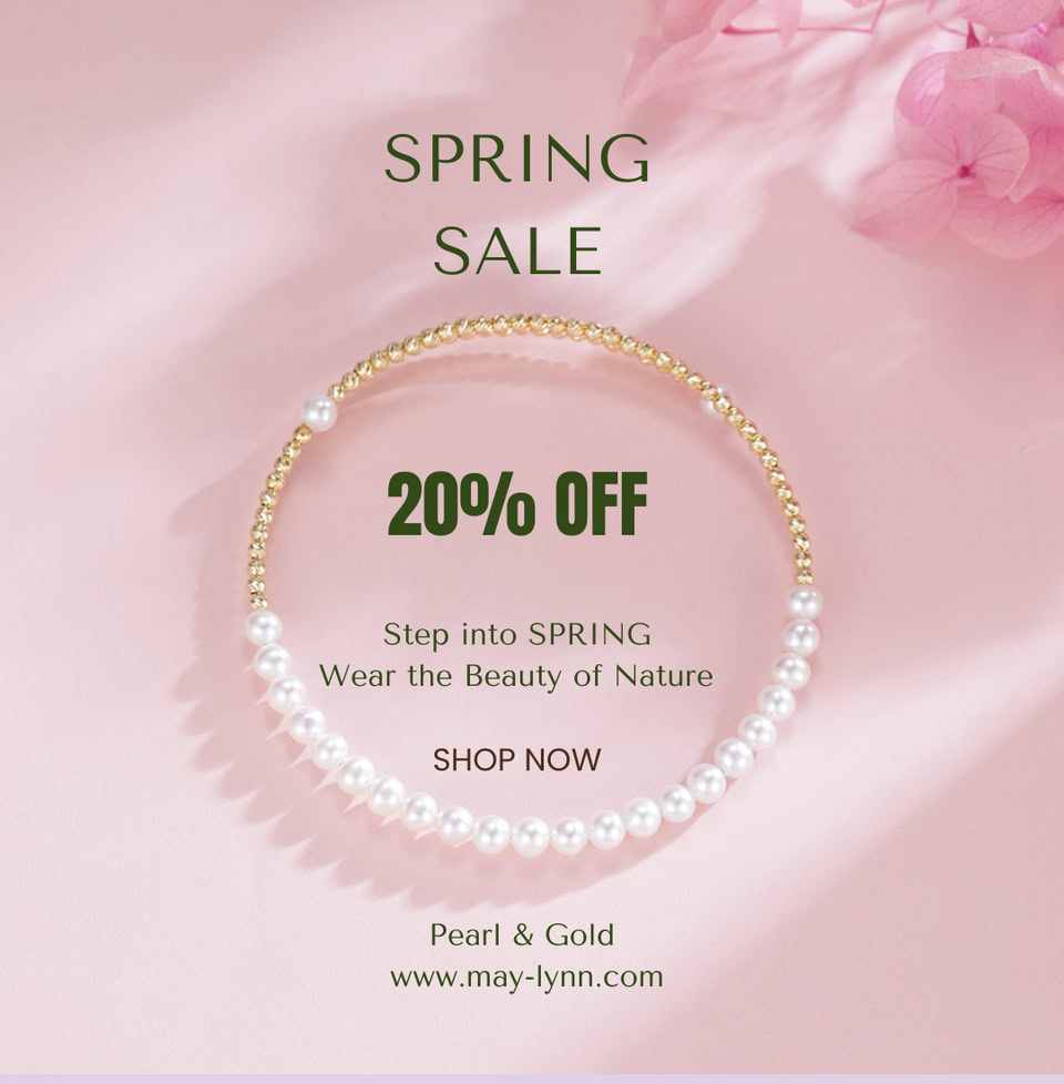 Spring Sale Pearl & Gold Jewelry Promo