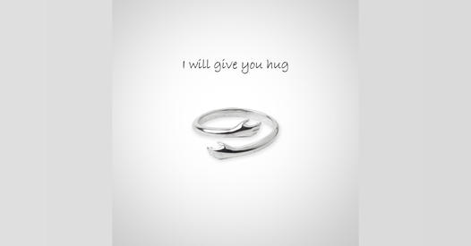 Silver Love Hugging Hand Ring Promo