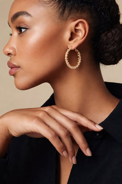 Golden Earrings Jewelry Promo