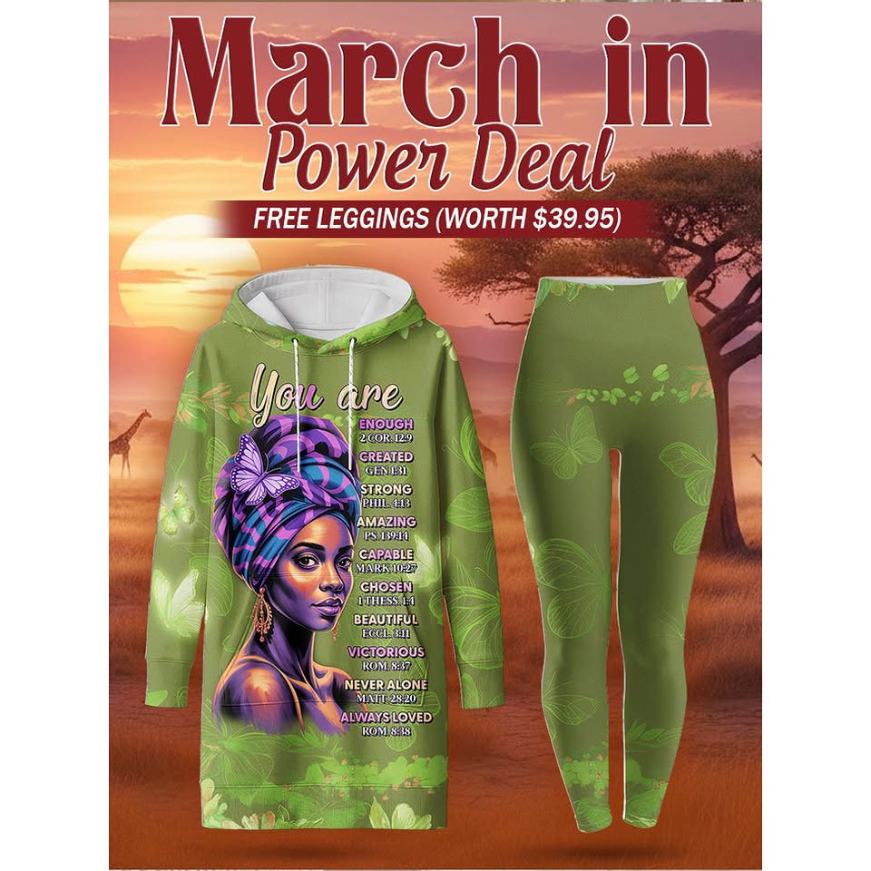 Power Deal Hoodie Dress & Leggings Set