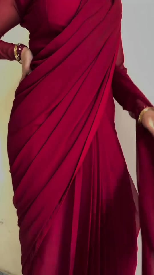 Stitched Chiffon Saree Fashion Promo