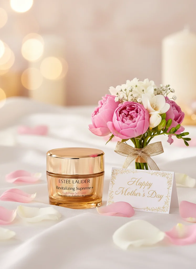 Estee Lauder Cream Flowers Happy Mothers Day Still Life | SellerPic